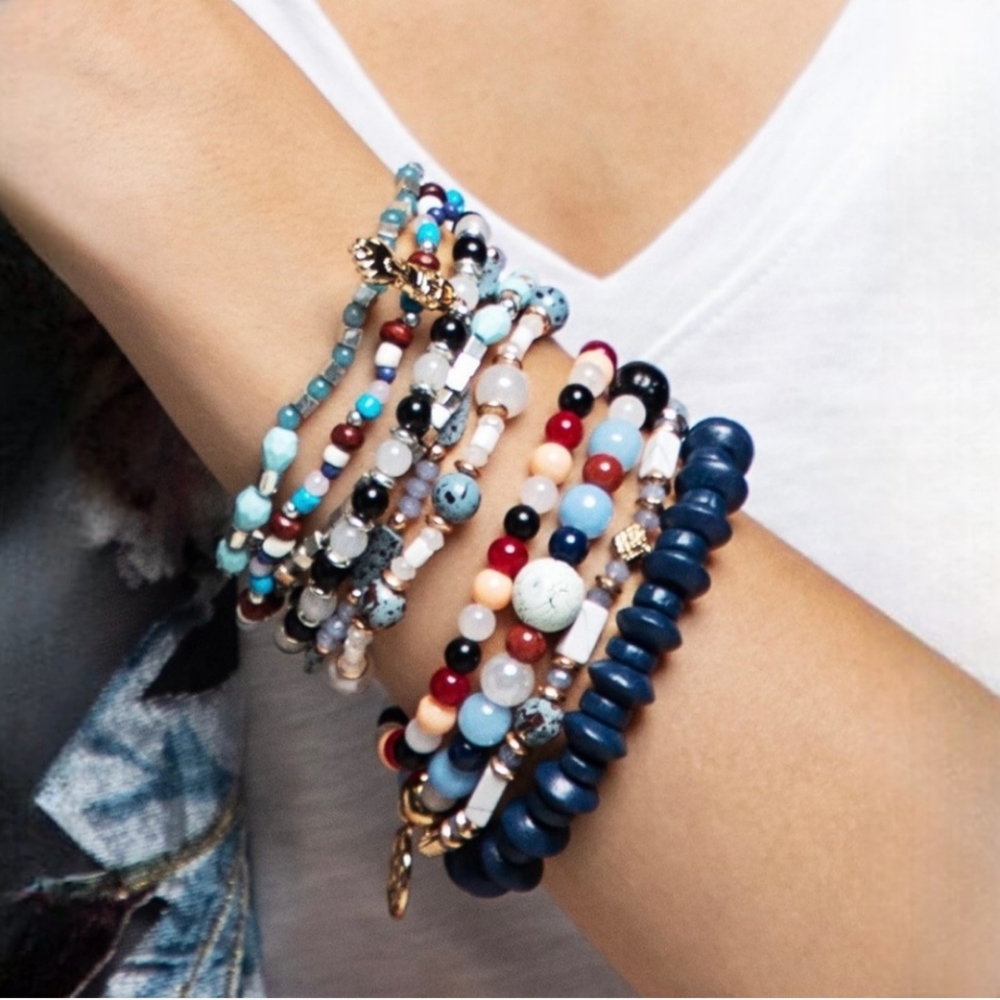 10 piece Beaded Stretch Bracelet